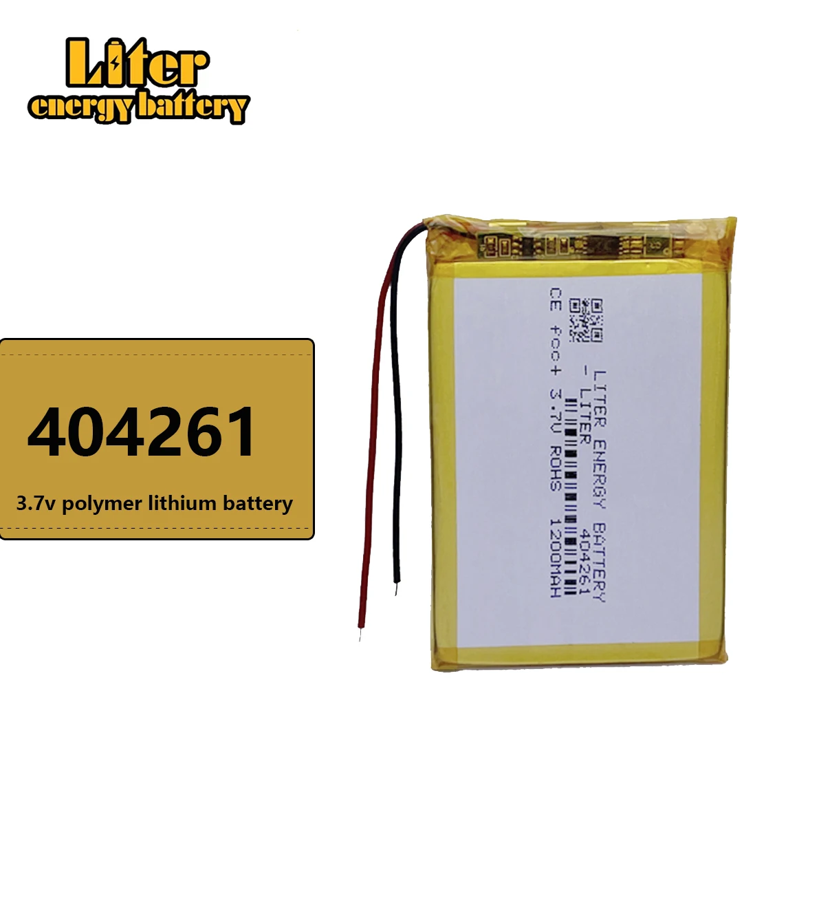 404261 3.7V 1200mAh Rechargeable Li-Polymer Li-ion Battery For gps tracker MP4 MP5 DVR Speaker toys E-book 044261