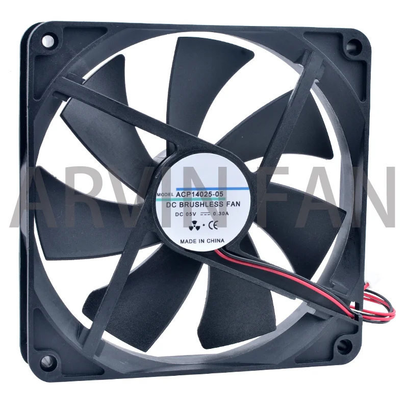 Ventilador de refrigeración ACP14025 de 14cm, 140mm, 140x140x25mm, CC de 5V, 12V, 24V, 2 pines, adecuado para caja de PC, fuente de alimentación, enrutador, inversor