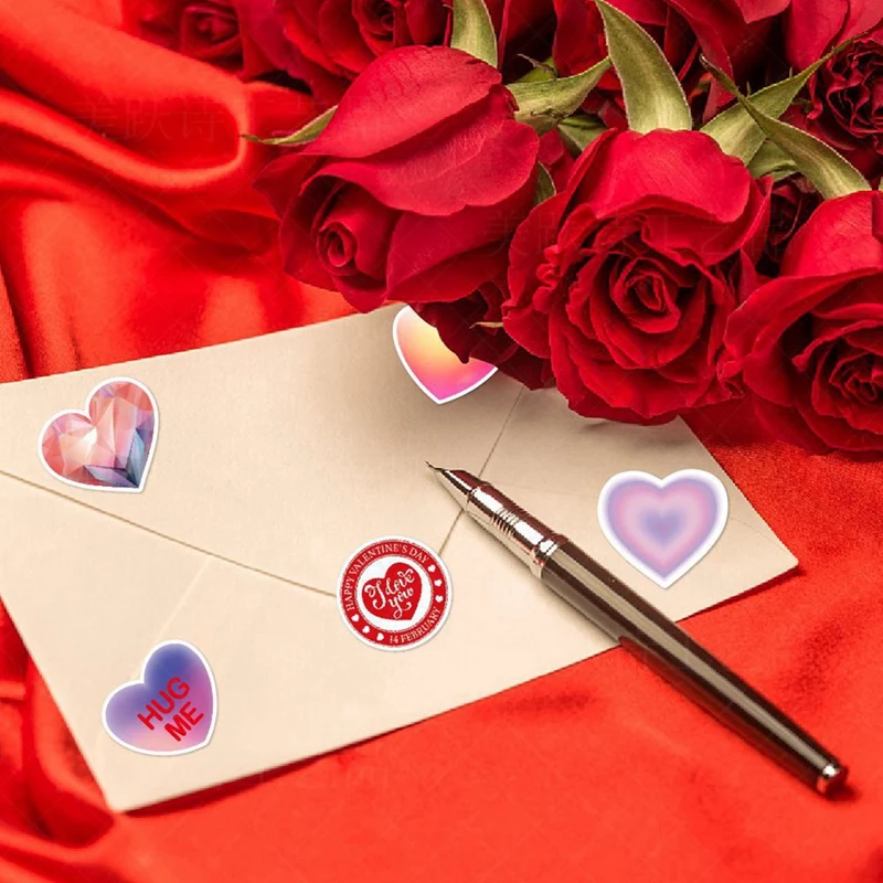 4 Pack Valentine's Day Party Decoration Love Stickers Valentine's Day Holiday Envelope Gift