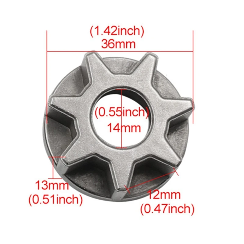 Engranaje de transmisión de piñones, cadena de motosierra eléctrica, amoladora angular, engranaje de sierra eléctrica, 3/6/7 dientes