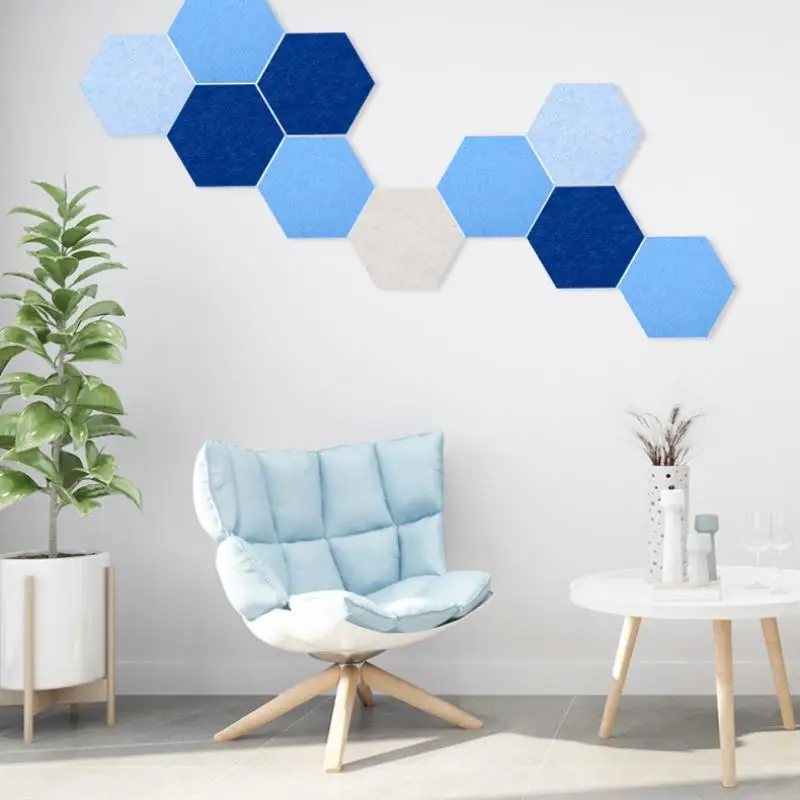 1Pc Ins Style Hexagonal Felt Wall Sticker Corkboard Message Board Home Simple Portable Creative Background Wall Decoration