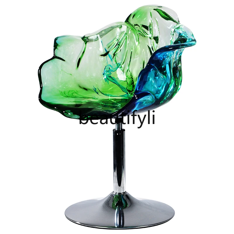 Resin Petal Chair Rotatable Dining Chair Dressing Stool Nakajima Lifting Bar Chair