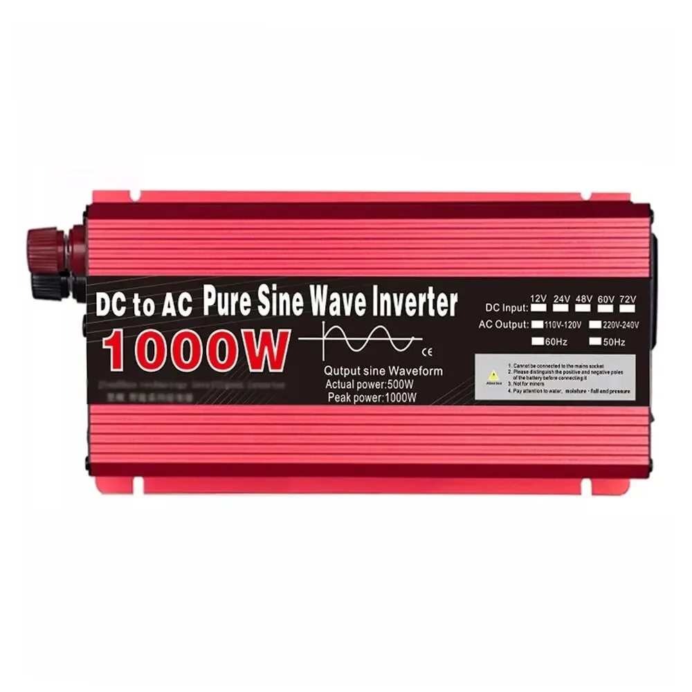 Pure Sine Wave Inverter DC Portable Power Bank Converter Solar Inverter 24V To AC 220V 1000W
