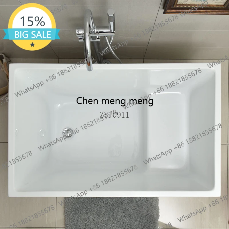 L07 Adult small bathtub Japanese-style small apartment acrylic seamless freestanding hotel bathroom bathtub