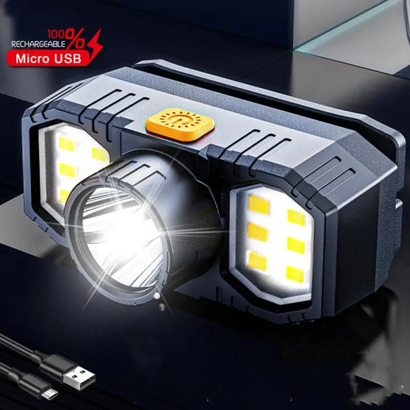 New LED Headlight COB Mini Portable USB Rechargeable Waterproof Fishing Work Light Outdoor Long Shot Head Mounted
