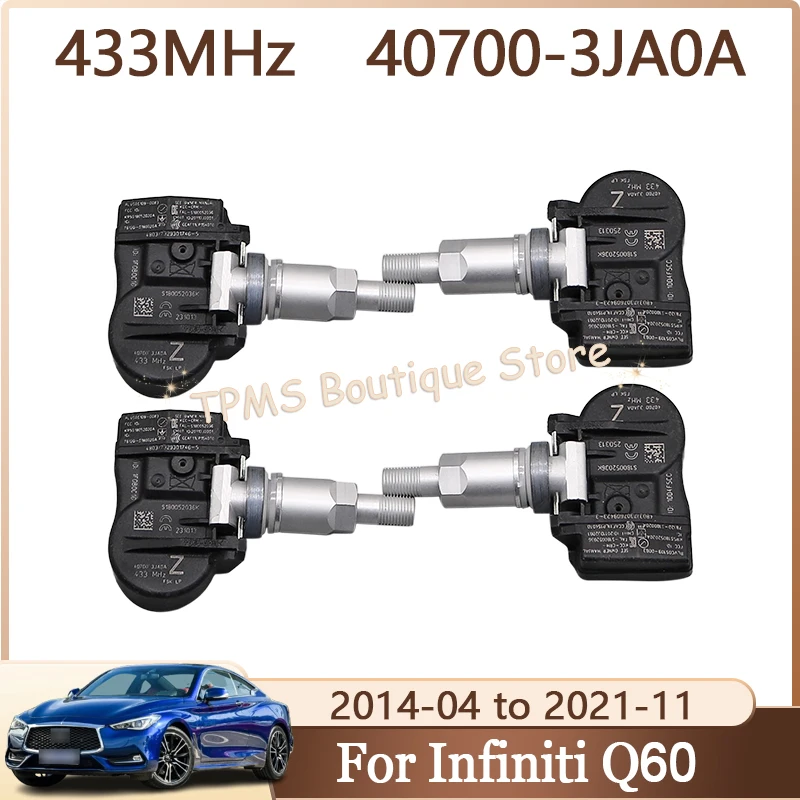

4pcs 433MHz 40700-3JA0A 40700-9DJ0A Car Tire Sensors System TPMS Sensor For Infiniti Q60 Q50 JX Q70 QX60