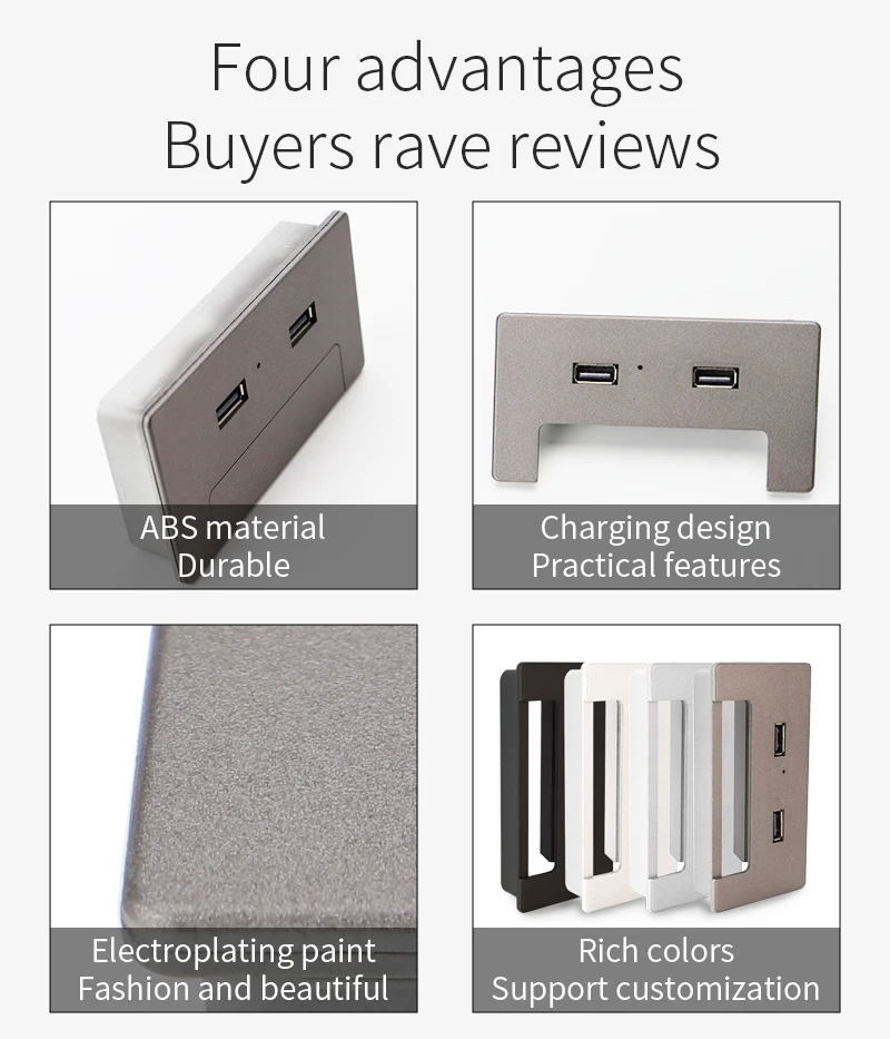 Computer Desktop Multifunctional Wire Organizer Usb Design Brush Wire Cover Plastic Frosting Process Office Furniture Desk Table