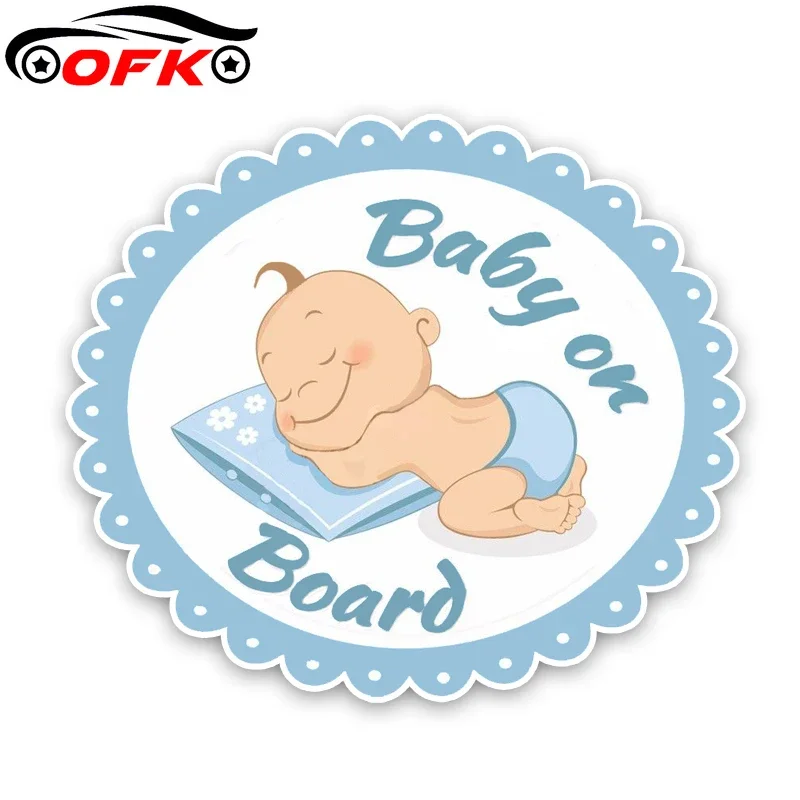 Cartoon Lovely Car Sticker High Quality In Sleep Graphic BABY ON BOARD Decoration Warning 14.4*12.5CM