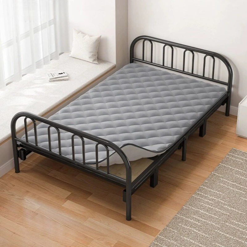 minimalist Folding bed 1.5 meters 2 people solid wood modern Single bed 1.2 meters comfortable cama de casal bedroom furniture