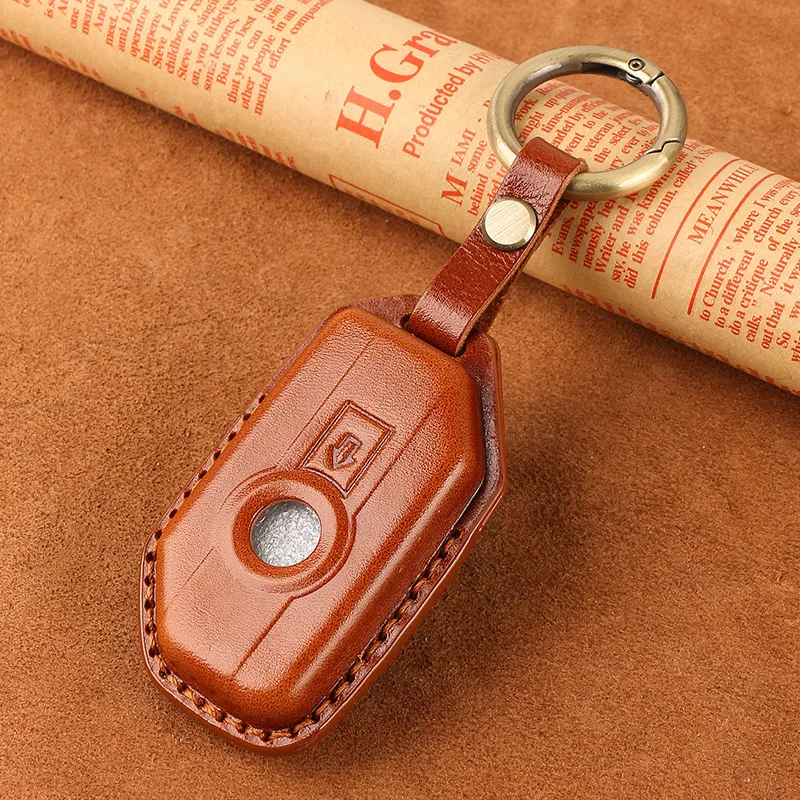 Leather Keychain Case For BMW gs 900 1250 GSA gs1200 C400gt CE04 F750Gs gs1250 R1200 GS Smart Remote Protector Key Caps Holder