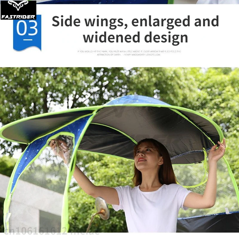 Motorcycle Awning Tricycle/four-wheel Electric Vehicle Awning Enlarged Widened Design Foldable Rainproof Canopy Cover Motorcycle