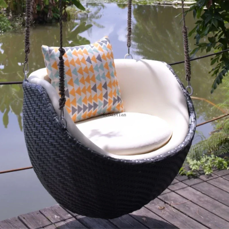 Home Designer Internet Celebrity Indoor Swing Single Rocking Chair Balcony Lazy Bird\'s Nest Hanging Basket Rattan Chair