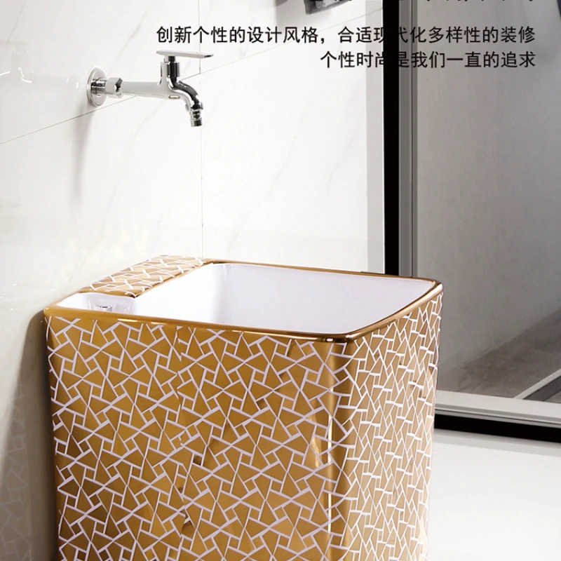 

Bathroom Mop Pool Color Gold Mop Sink Ceramic Bar KTV Vomiting Basin