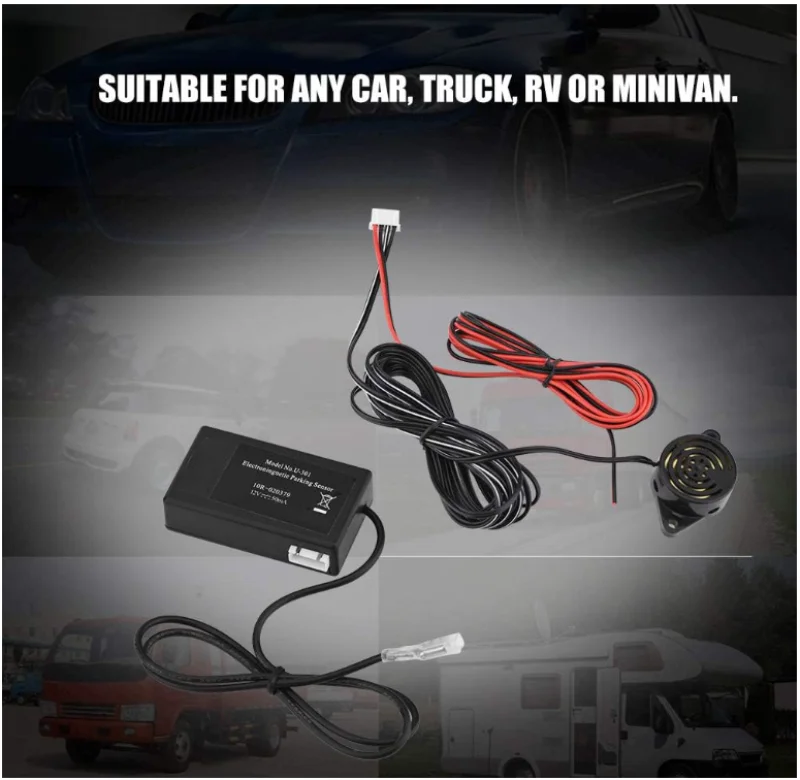 Electromagnetic parking sensor U301,car parking Assistance,reverse parking sensor,no holed no drilled,Free shipping,with 2 tapes