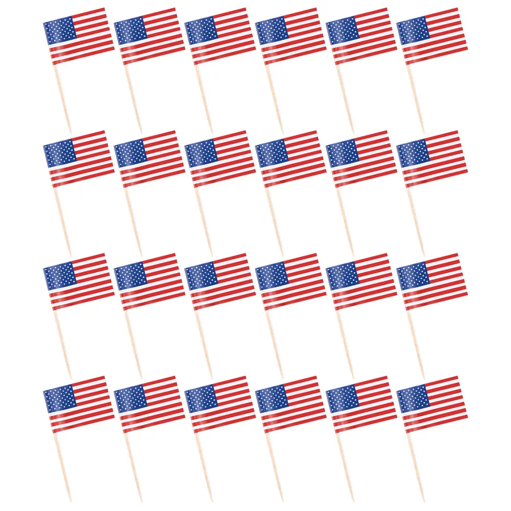 

50 Pcs Cupcake Decorating Decoration Decorative Picks Independence Themed Day American Ornament Style