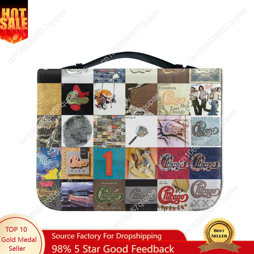 Chicago Band Bible Bags Vintage Rock Christian Gifts Personalized Cover Bible Pack Waterproof Leather Bag Pockets Package Case