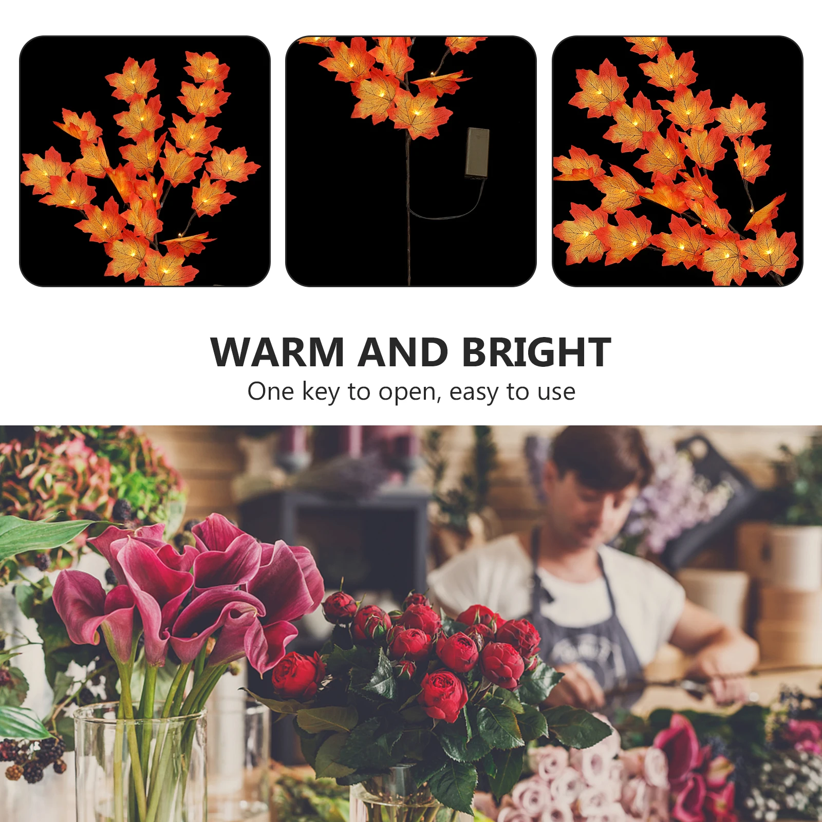 

2pcs Maple Branches Led Decorative Lamp Warm Light For Bedroom Room Decor Tree Lights Flower Light Branch Lights