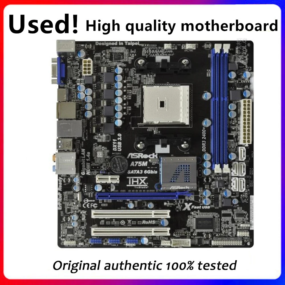 

For ASRock A75M Motherboard Socket FM1 DDR3 For AMD A75 Original Desktop Mainboard SATA II Used Mainboard