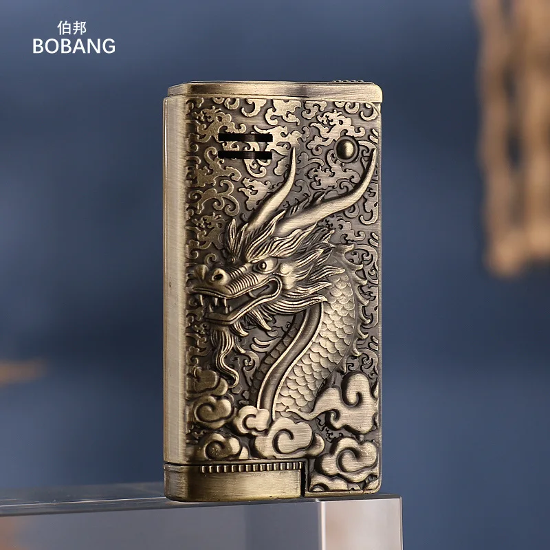 Austrian Metal Old Vintage Oil Lighter Retro Style Windproof Relief Dragon Fire Machine Lighter Creative Gift for Boyfriend - Image 3