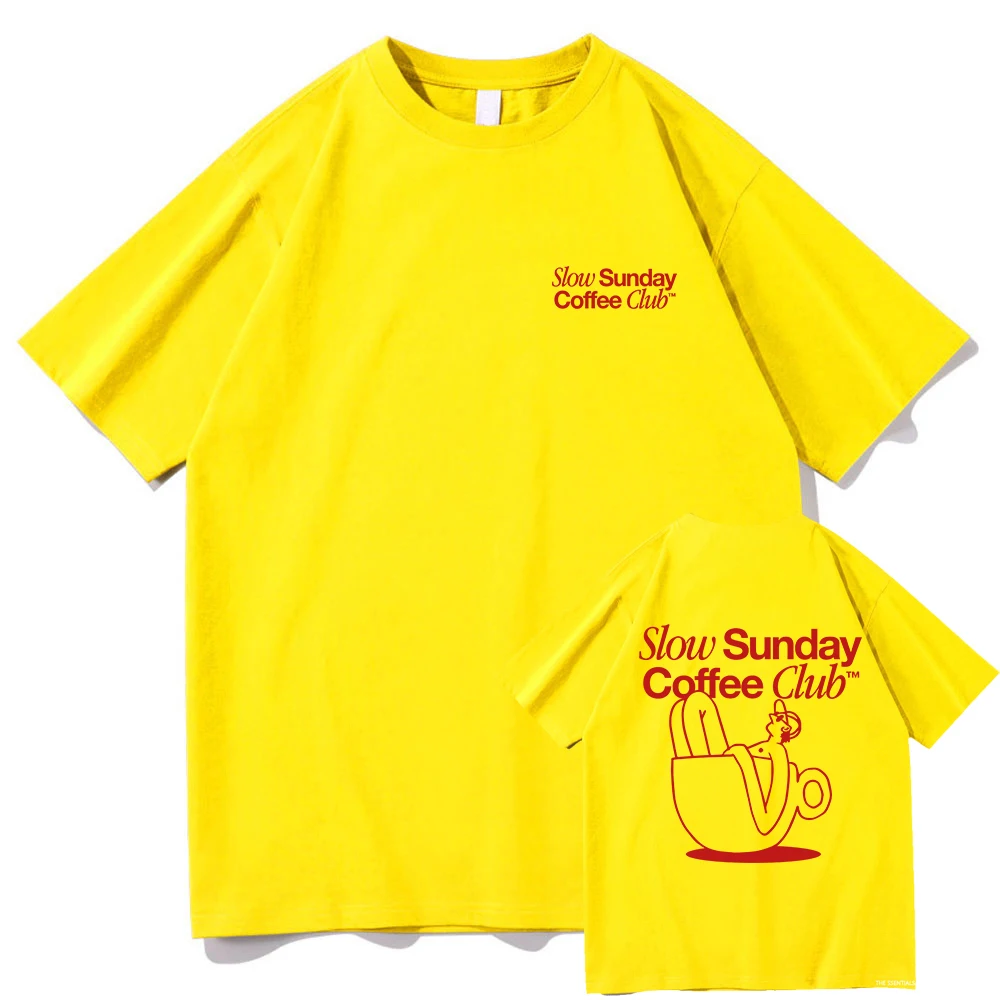 Slow Sunday Coffee Club T Shirt Men/women Harajuku Vintage Graphic Tshirt Classic Unisex High Quality Retro Cotton Tee Shirts image 4