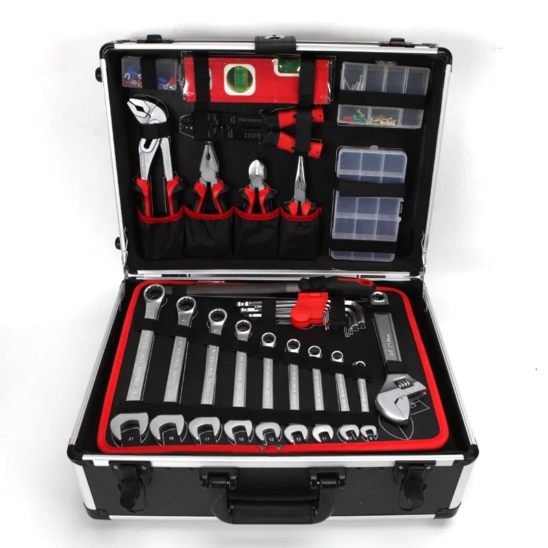 Popular 150pcs hand tools in aluminum case for hand working