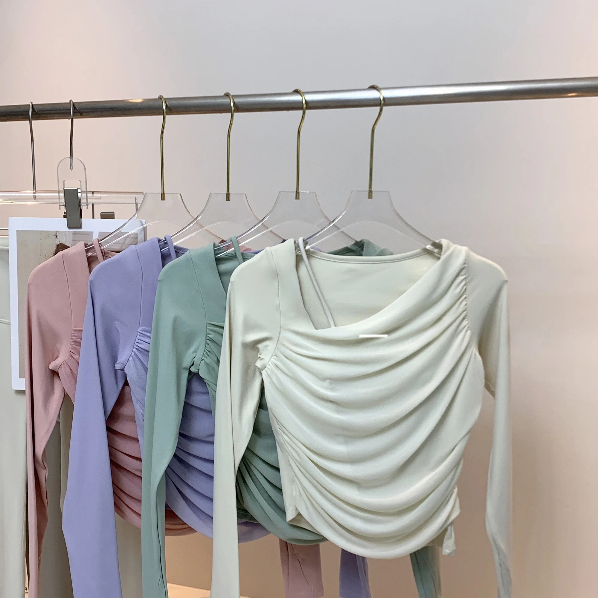 Ele Yoga Long Sve T-irt femmes moi épissure Fitn haut de sport minceur Faionable vêtements de Yoga dames T-irt