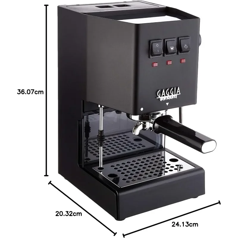 home.RI9380/49 Classic Evo Pro Espresso Machine, Thunder Black, Small