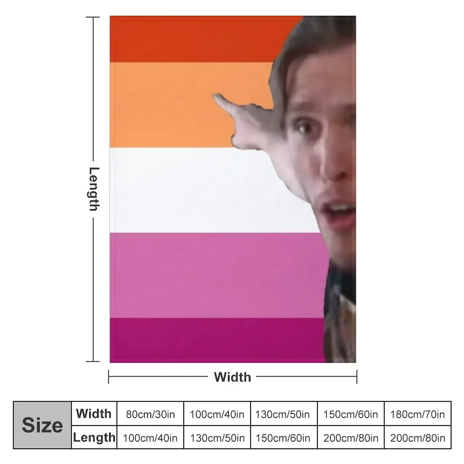 jerma pointing at the lesbian flag Throw Blanket couch cozy soft plush fuzzy picnic outdoor blanket