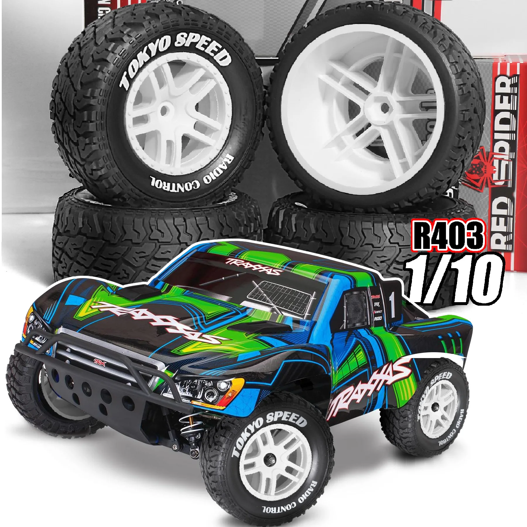 RED SPIDER 1,9 Beadlock-Rad aus Aluminium und 1,9 RC-Crawler-Reifen für Traxxas TRX4 Axial SCX10 SCX10 II III Redcat Gen 8 4 Stück