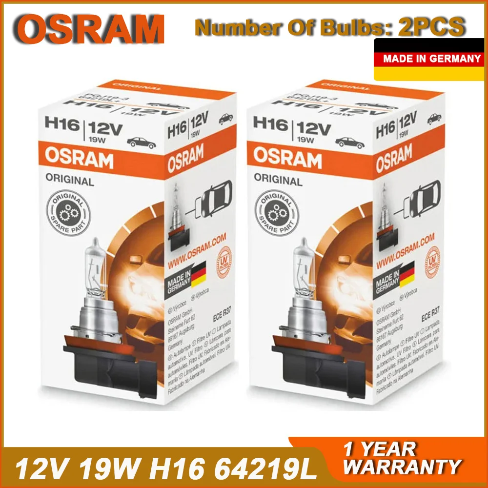 OSRAM H16 PGJ19-3 3200K 64219 Original Line Headlight 12V 19W Fog Light Car Halogen Standard Bulbs ECE Made in Germany