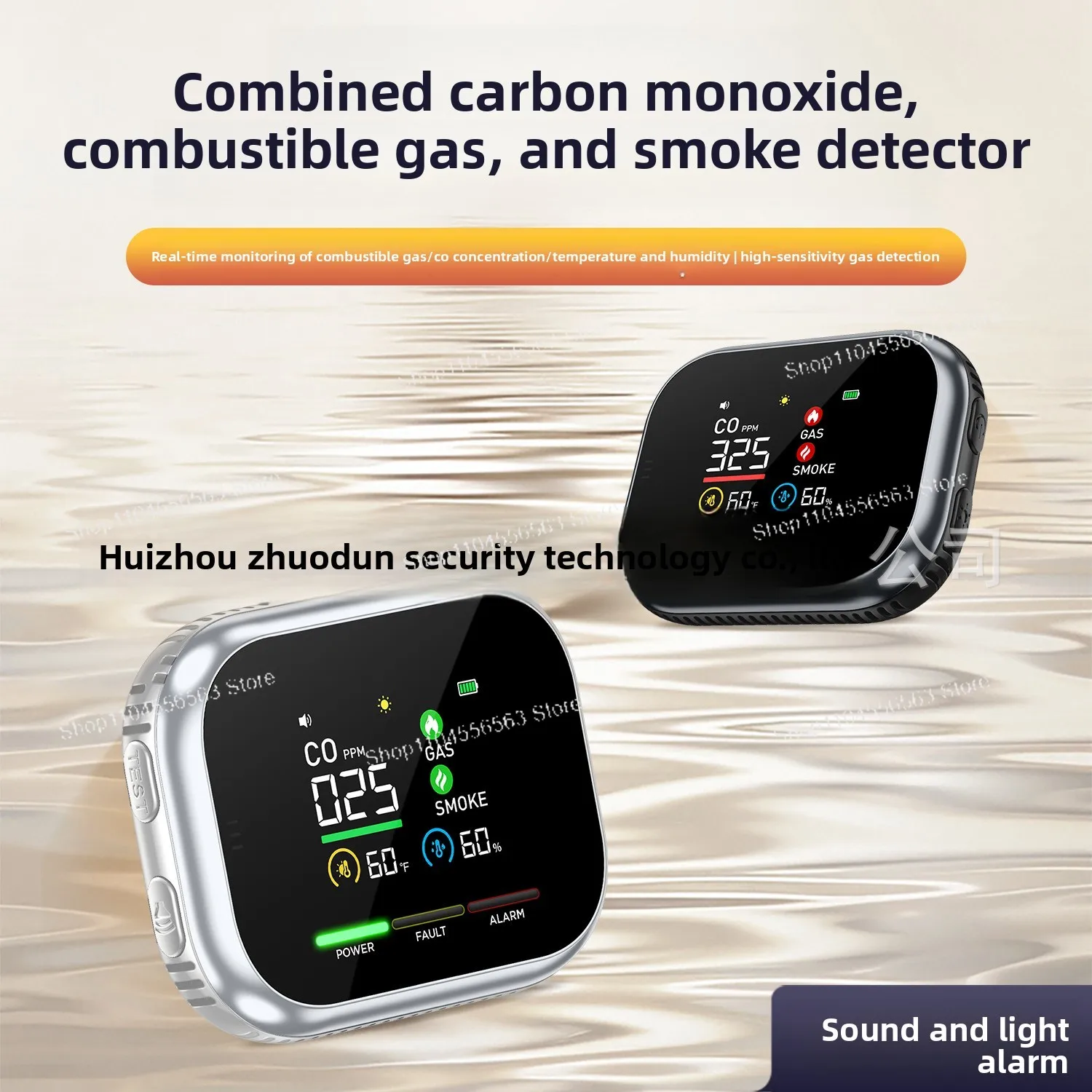 Carbon monoxide detector Electrochemical sensor Household direct plug-in version Smoke gas six-in-one detector