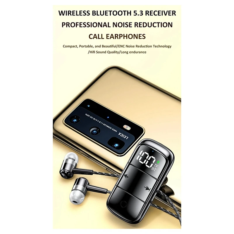 BNVN-Bluetooth 5.3 Receptor de Baixa Latência Gaming Headset ANC + ENC Cancelamento de Ruído 3.5Mm AUX Adaptador de Áudio Sem Fio Com Microfone