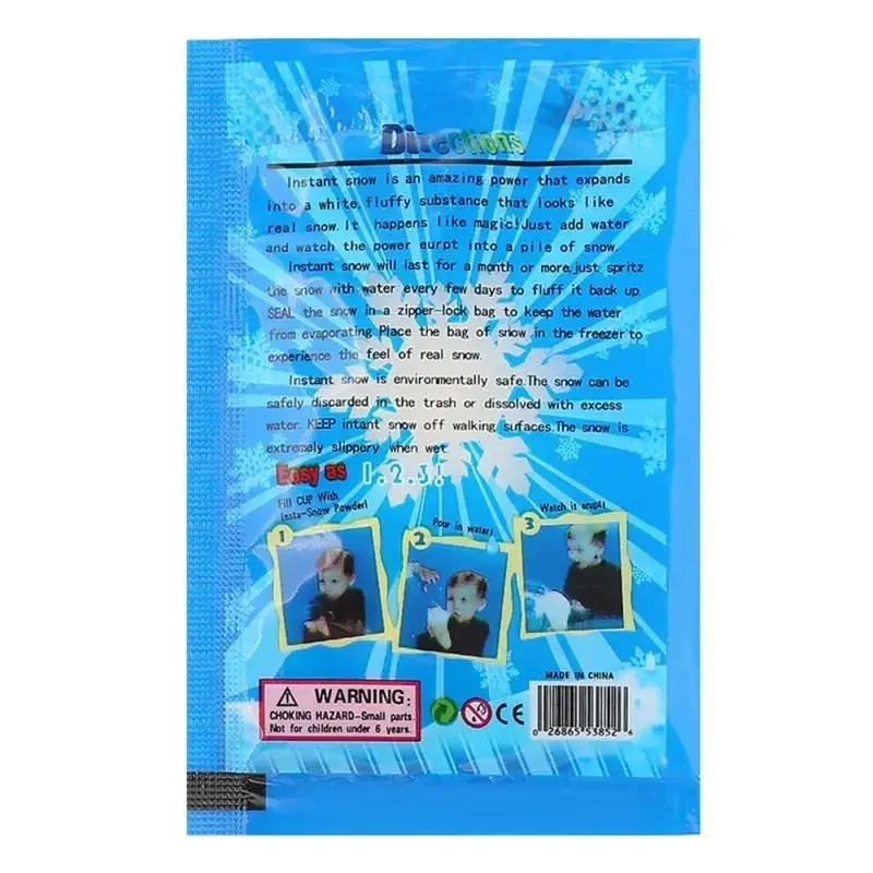 1 saco de neve artificial decoração de festa de natal flocos de neve falsos adição instantânea para enchimento absorvente diy bola de neve mágica