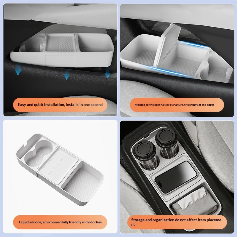 For Buick Electra E7 2026 models Center Console Silicone Storage Box Car Central Lower Layer Tray Divider Organizer Accessories