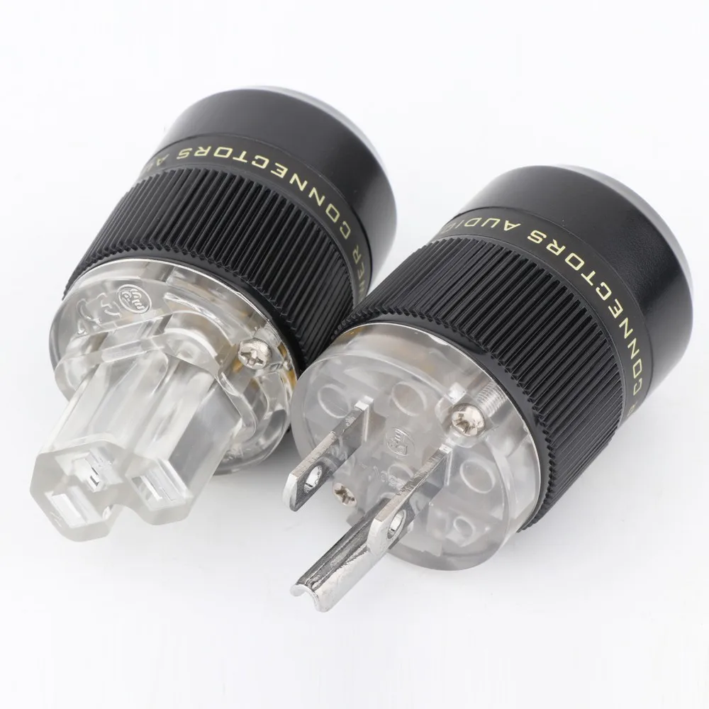Paar P078T/C078T Messing Gold/Rhodiniert US-Version AC Netzstecker HiFi Audio Anschlüsse Adapter Jack Versorgung Stromkabel – Detail 7