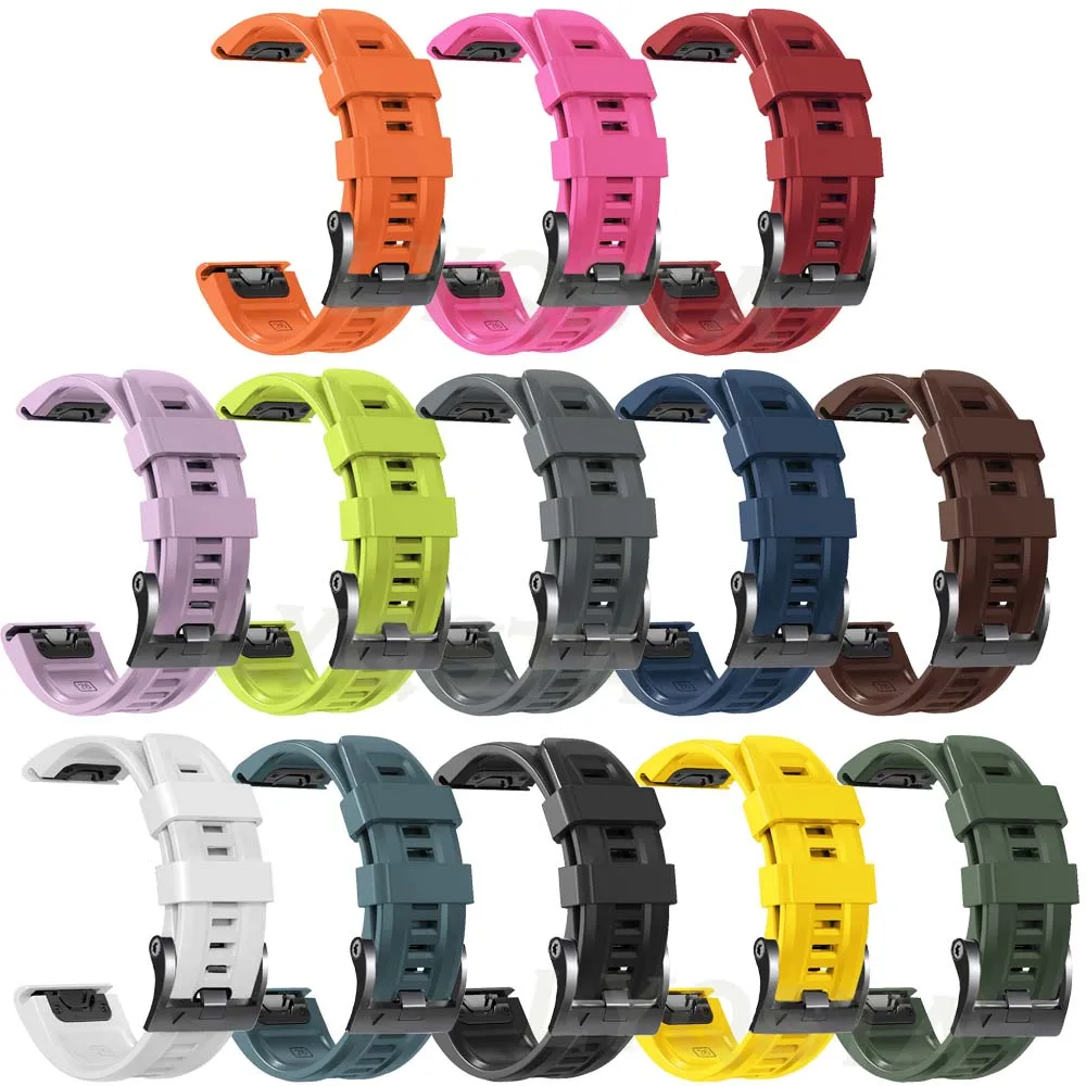 22 26mm Official Screw Buckle Band For Garmin Fenix 7 7X 6 6X Pro 5 5X Plus 3 3HR Smartwatch Strap Silicone Quick Fit Watchbands