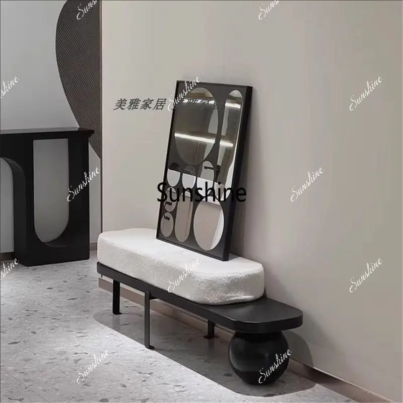 Minimalist Entryway Foot Stool Accent Modern Hotel Luxury Hallway Shoe Foot Stool Pouf Mobile Tabouret Lounge Suite Furniture