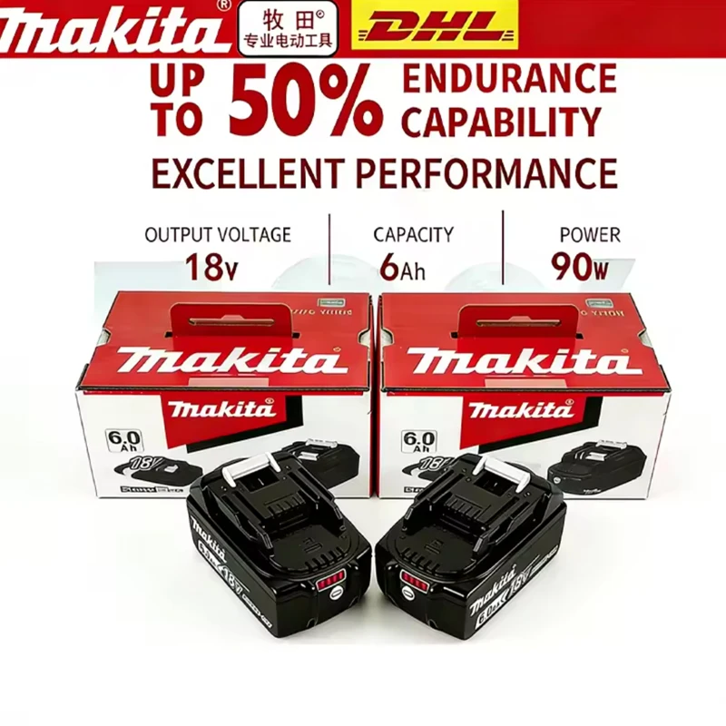 

Makita 18V 6.0Ah Thick Lithium Battery with True Capacity for Heavy Duty and Non Dropable Electrical Grounding