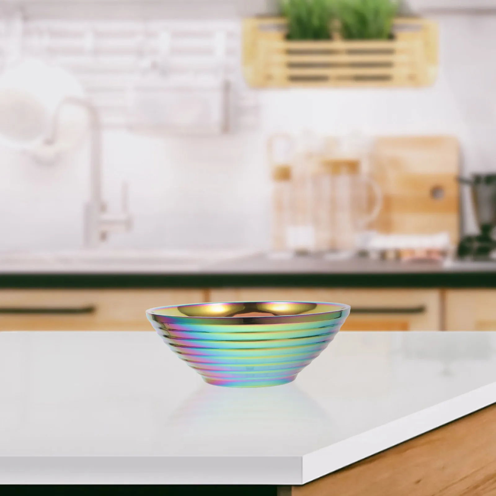 304 Stainless Steel Large Noodle Bowl Creative Design Soup Bowl for Home Ramen Porridge Breakfast Kitchen