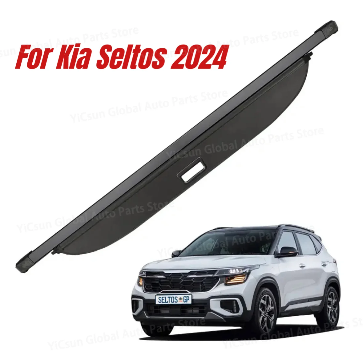 

For kia seltos 2024 Cargo Cover Trunk Retractable Parcel Rack Waterproof Shield Privacy Cover Auto accessories