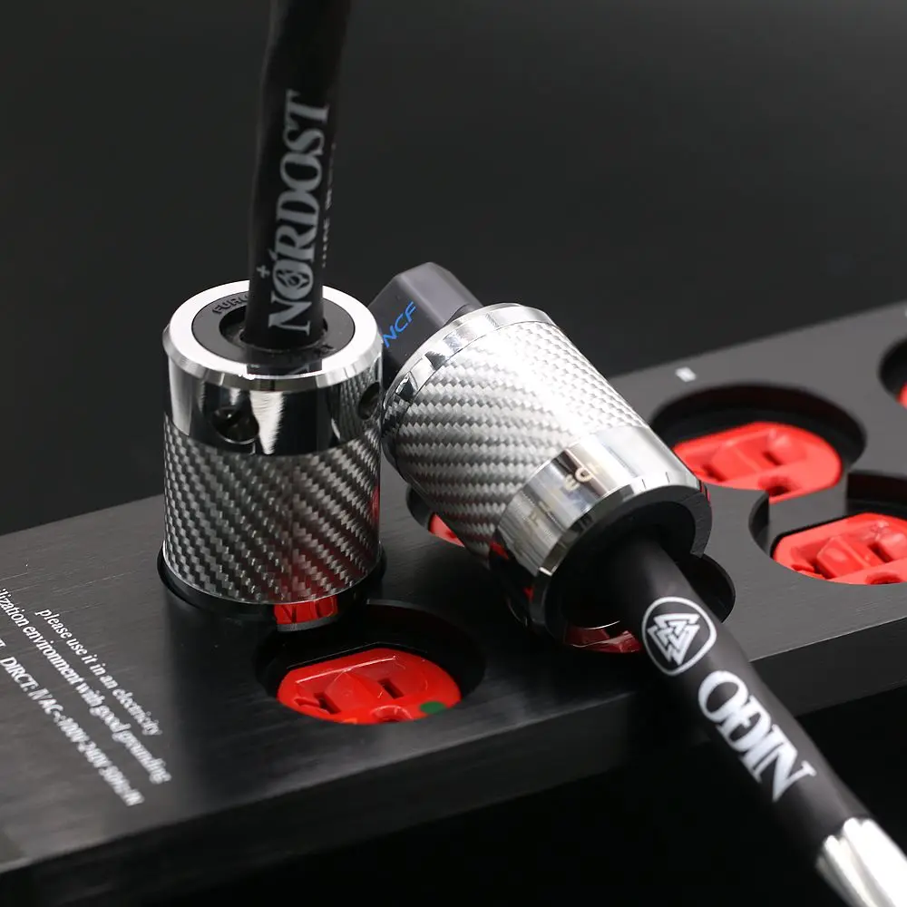 Originele Nordost Odin2 7n Verzilverde Vlaggenschip Voedingskabel 7 15awg Massive Kern Geleiders Met Furutech Koolstofvezel Ncf