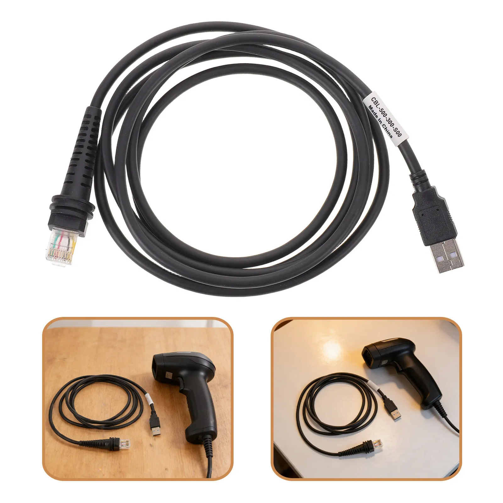 High Speed USB Barcode Scanner Cable 10 Pin Rj45 USB A Compatible for Honeywell Pos Inventory Sync Cord 2M