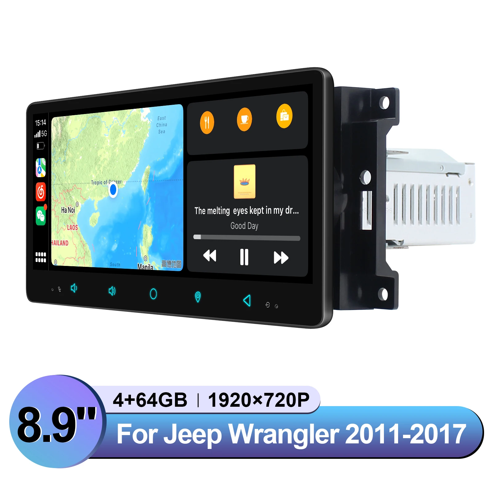 Joying Car Radio for Jeep Wrangler JK 2011-2018 Upgrade Android 13 Floating Stereo 8.9\