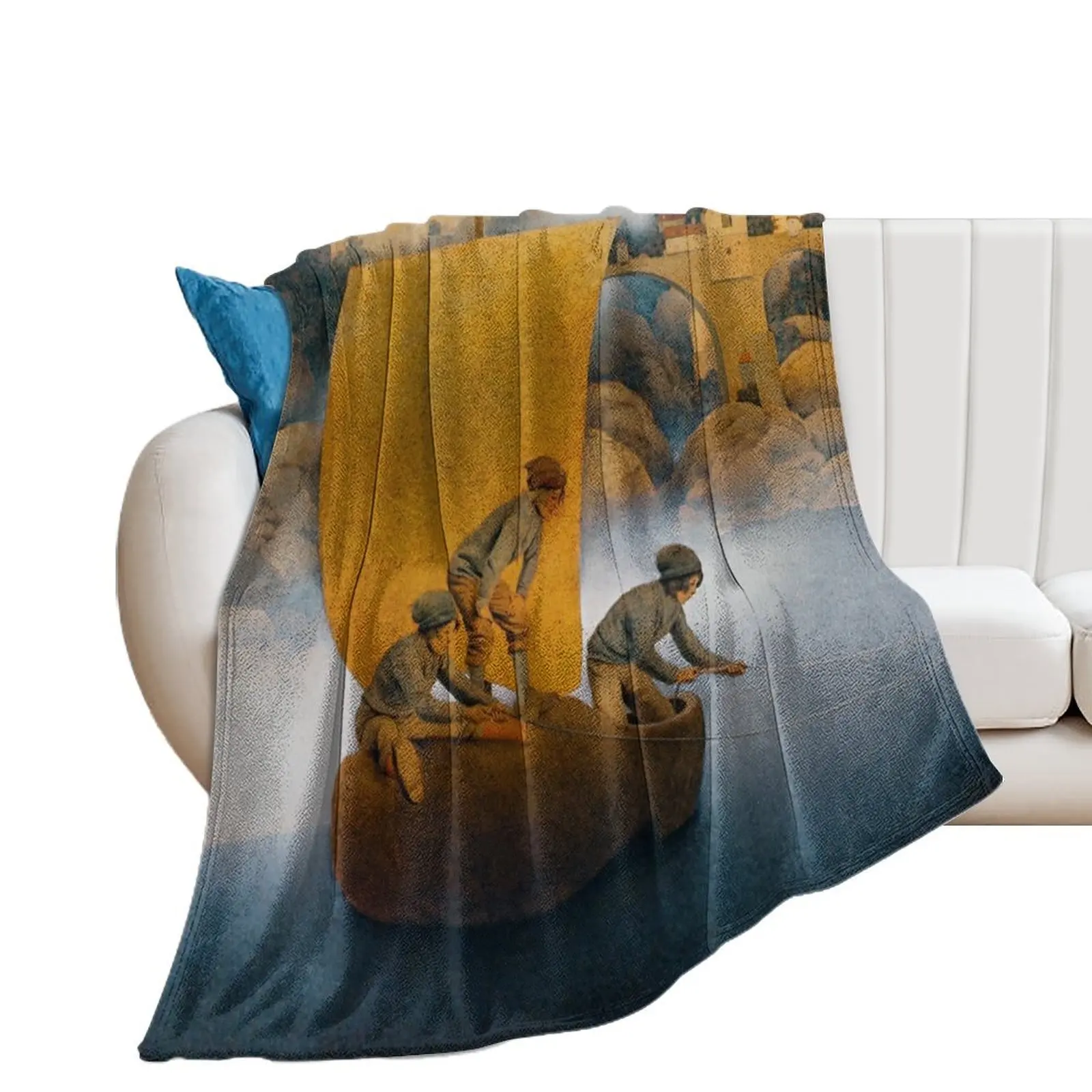 Wynken, Blynken, and Nod by Maxfield Parrish - Fairy tales Throw Blanket Shaggy warm for winter Summer Beddings Blankets