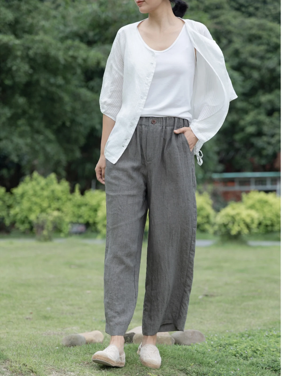 

Новые летние повседневные женские брюки свободного кроя с широкими штанинами из тканого льна, прямые, простые, в разных цветах