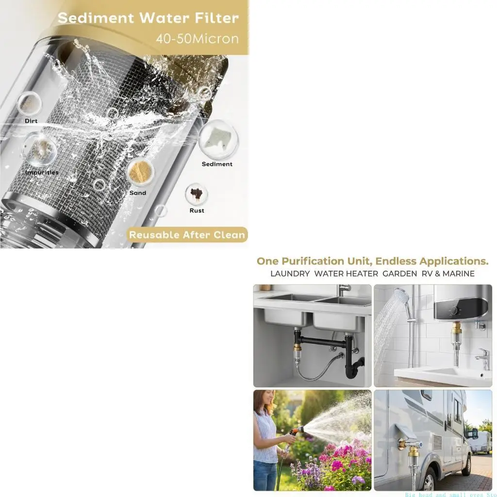 581C Home Supply Sediment Filter Set of 2 with Clear Body, Metal Screen Center and Screw Fit Ends for Everyday Debris Monitoring
