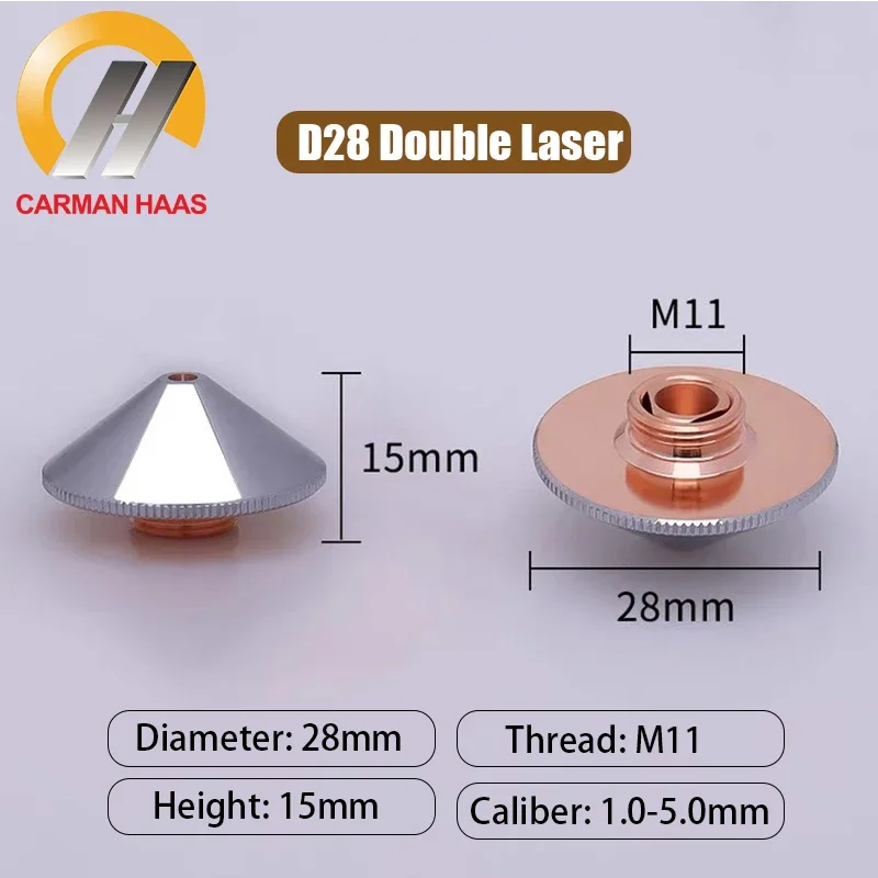 Imagem -06 - Bicos Laser para Raytools Cabeça de Corte a Laser de Fibra Wsx Empower 28 mm Camada Simples e Dupla 1050 mm Diâmetro Atacado 10 Pcs Lote