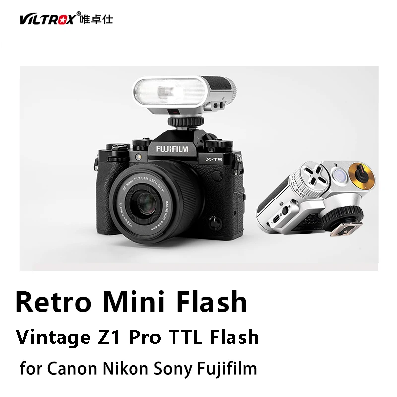 

Viltrox Vintage Z1 Pro Retro Mini Speedlight GN12 TTL HSS On-Camera Flash Fill Light Touch Screen for Canon Nikon Sony Fujifilm