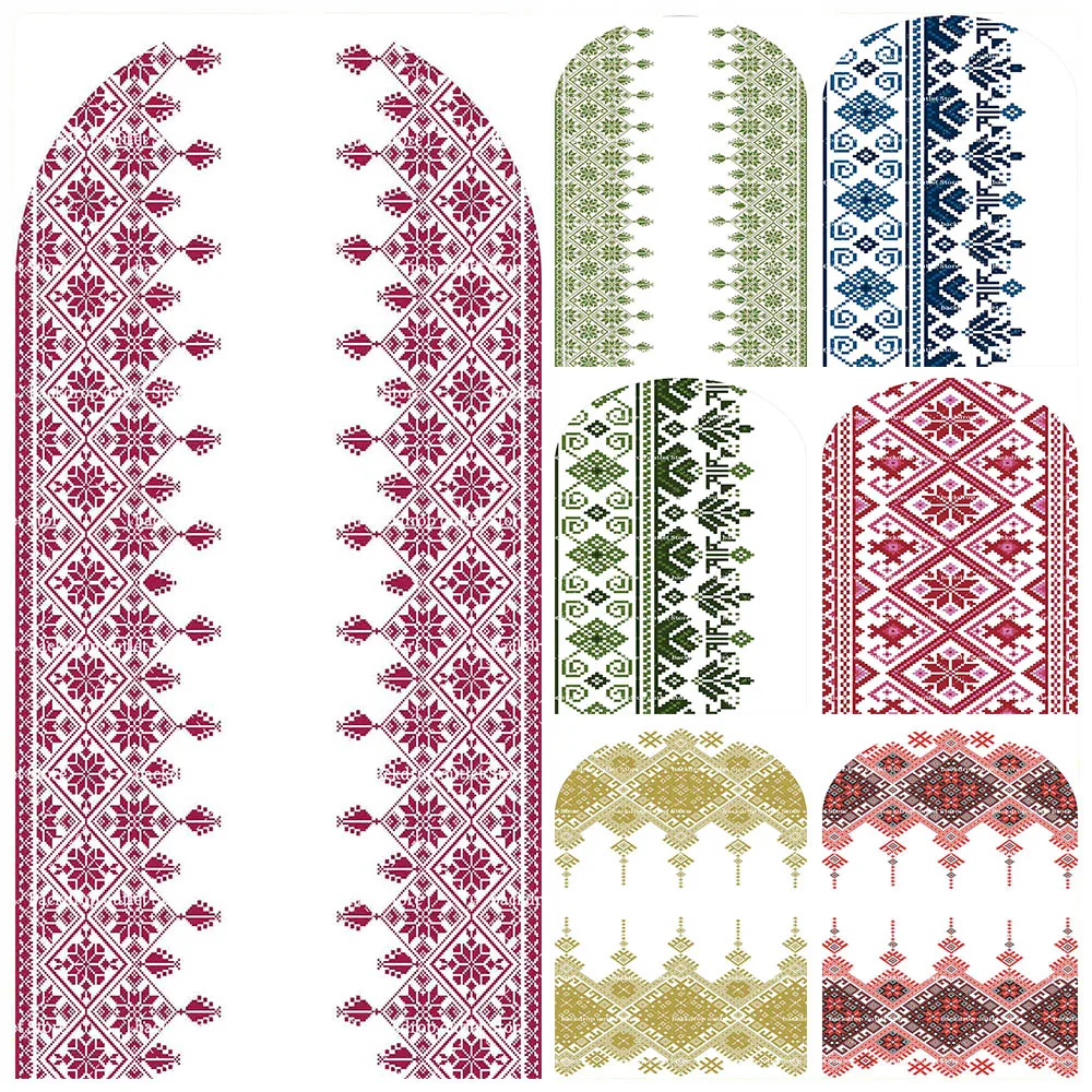 

Mehofond Palestinian Embroidery Arch Cover Red Henna Backdrop Bridal Shower Wedding Kids Teens Adults Party 2-Sided Background