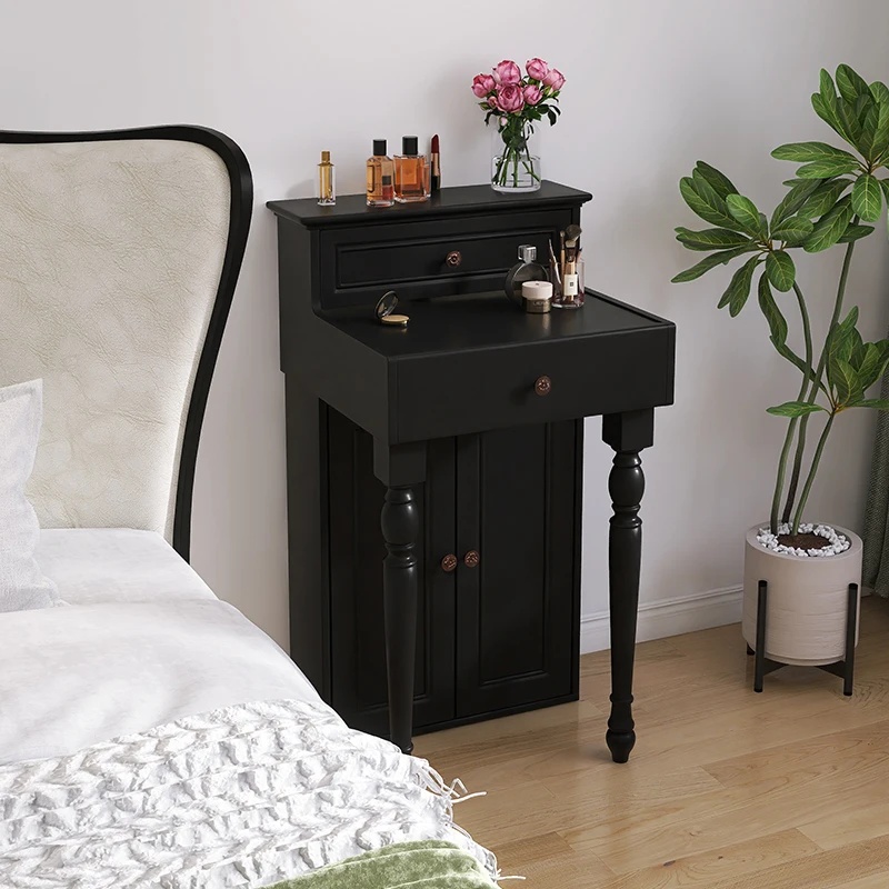 Dresser chest integrated American French retro solid wood bedroom small mini ultra-narrow small apartment makeup table HS